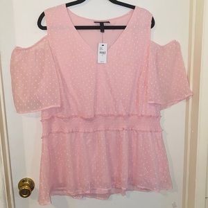 Pink Cold Shoulder Women's Top